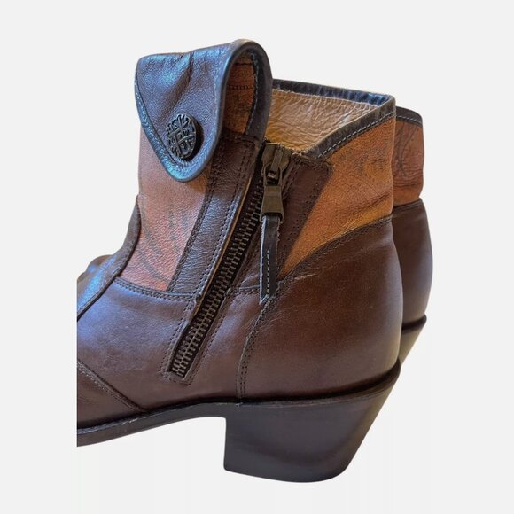 JB Dillon Leather Paisley Floral Shortie Ankle Side Zip Boot Women’s 9B - Picture 6 of 14